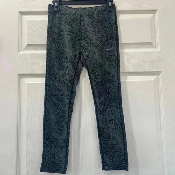 Nike Womens Black Patterned Capri Leggings Size Small - Picture 1 of 5